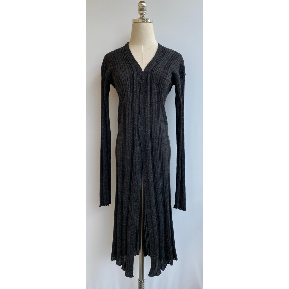ALYSI Grey Metallic Oversized Open Front Long Lightweight Jacket Cardigan Size S